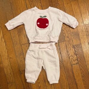 GAP Kids Pink Matching Set with Red Apple Design
